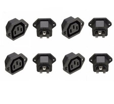 8PCS AC 250V 10A IEC 320 C13 Panel Mount Female Inline Power Outlet Connector...