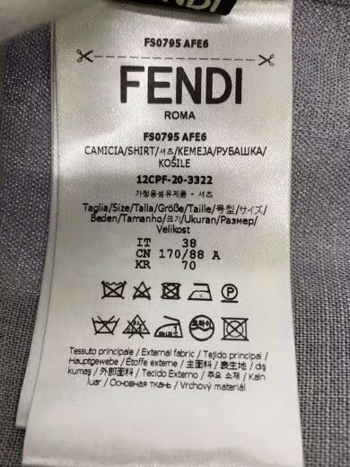 FENDI/Short Sleeve Shirt/Size 38/Wool/GRY/FS0795 AFE6 thumbnail 4