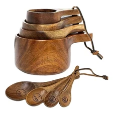 Wooden Measuring Cups And Spoons Coffee Bean Powder Measuring Spoon Kitchen Tool