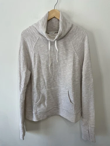 OFF WHITE Offline Aerie Snow Day Felpa Mockneck Pullover Felpa con Cappuccio Crema Donna Tg M