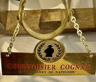Vintage COURVOISIER Cognac Cannon Bottle Holder Display Napoleon Wood Brass Name — photo 2