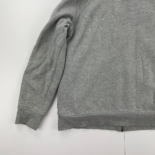 CONVERSE Hoodie Large Grey Womens Full Zip Logo Fleece Lined Sweatshirt - Picture 10 of 12