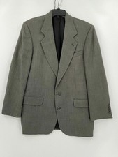 Oscar De La Renta Mens Blazer Coat Size 42L Solid Gray 2 Button Pockets