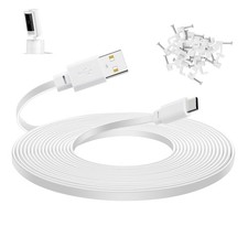 Smays 30 ft Extension Cable for Ring Pan-Tilt Indoor 30 feet flat , White