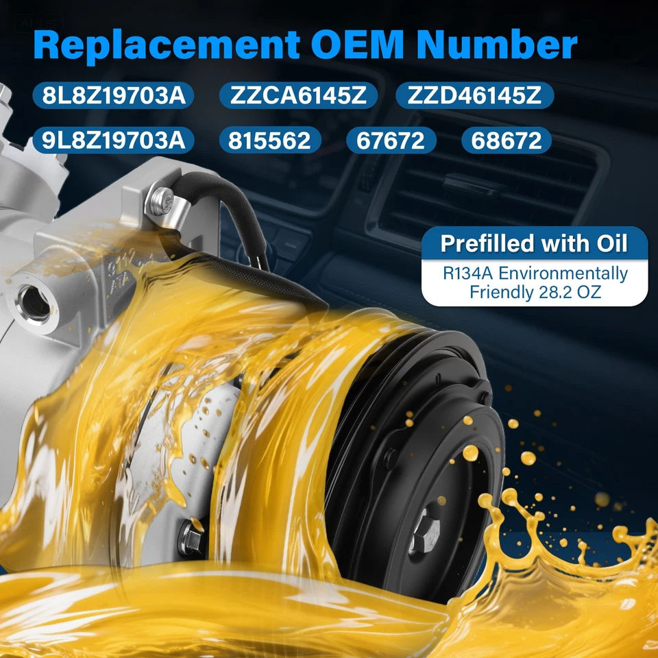 NEW A/C Compressor w/ Clutch for 08-12 Ford Escape Mazda Tribute Mercury Mariner Foto 4 de 4