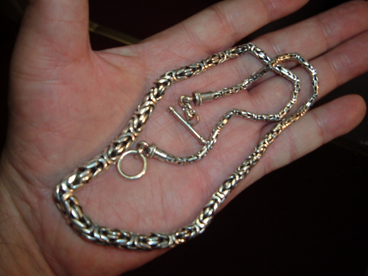 Solid 925 Sterling Silver Balinese BYZANTINE Chai… - image 4