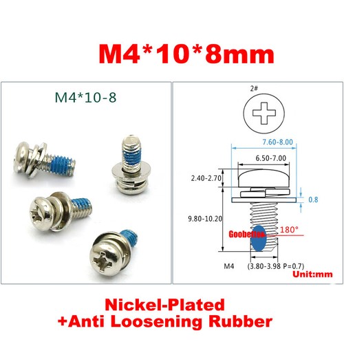 M2 M2.6 M3 M4 Phillips Pan Head Machine Screws With Washer Round Cross Bolts Set - Picture 15 of 39