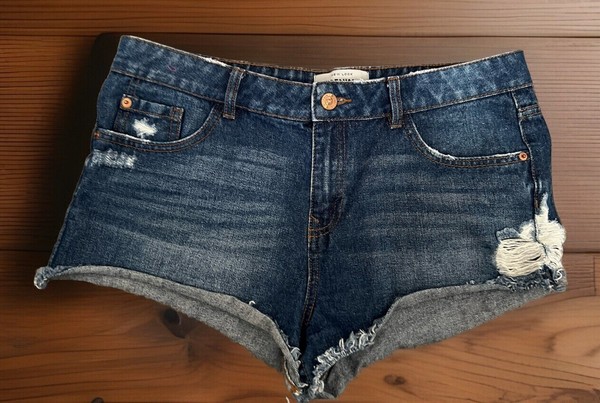 New Look Denim-Jean Shorts-Dark Blue-Casual-Comfy-Size 12-Summer Vibes