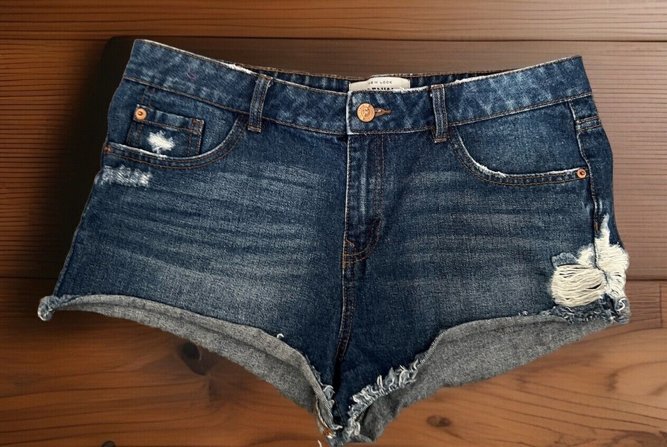 New Look Denim-Jean Shorts-Dark Blue-Casual-Comfy-Size 12-Summer Vibes