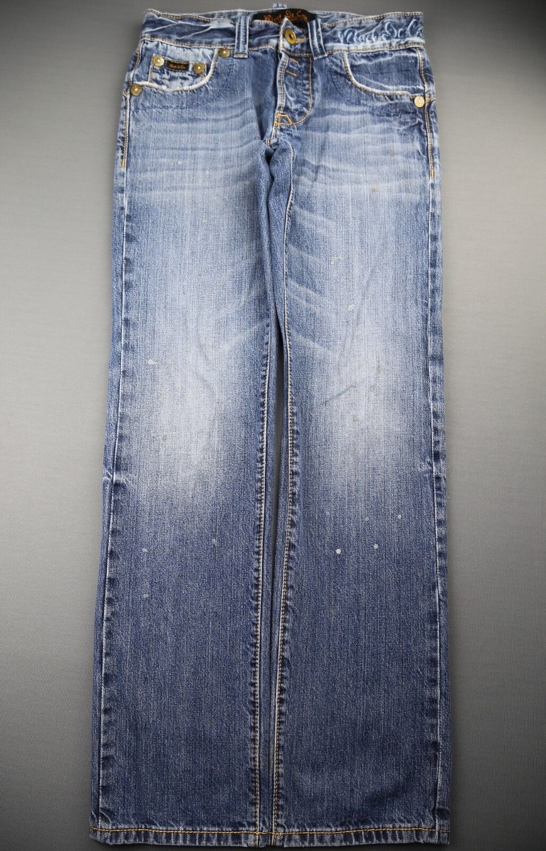 Men's Rivet De Cru Jeans Straight Thick Stitch Size 29x32 Button