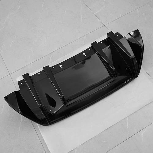 Glossy Black Shark Fin Rear Bumper Diffuser For 24-25 Ford Mustang S650 V2 - Picture 7 of 12