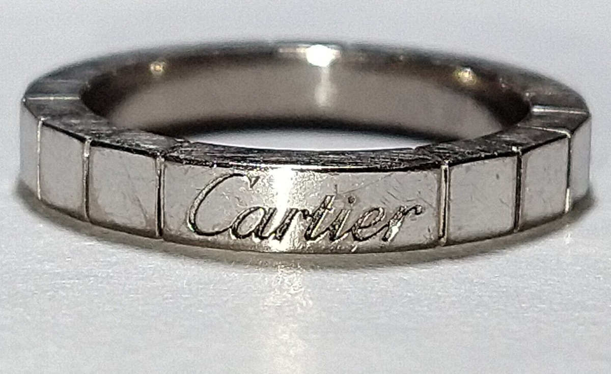 Solid 18k white gold Cartier Lanieres ring 6.16 grams - sz 5.5