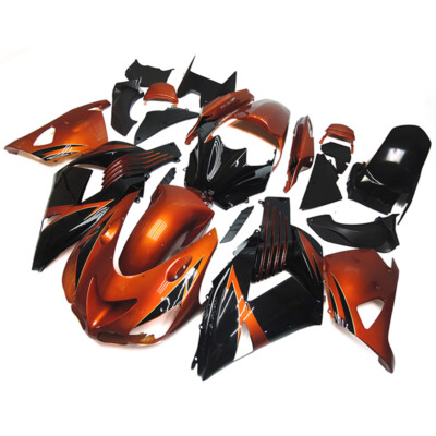 Orange Black Fairing Kit For Kawasaki Ninja ZX14R 2006-2011