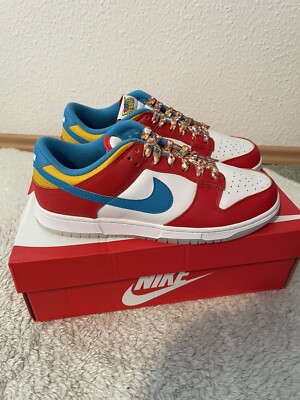 EU Größe 41-Nike Dunk Low x LeBron James x Fruity Pebbles Red