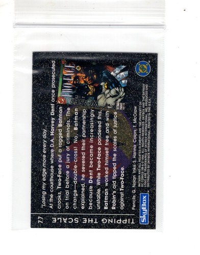 BATMAN SAGA OF THE DARK KNIGHT COLLECTOR CARD #77 SKYBOX SERIES - 1994 - Picture 2 of 2