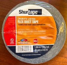 Shurtape DC181 181B-FX Flex Duct Foil Tape Cold Temperature 1.88"x120y Bin: Gge