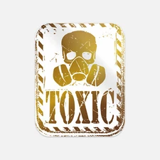 Toxic Gas Mask Warning Stamp Vinyl Sticker Decal