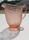 Vintage Jeanette Pink Depression Glass Cherry Blossom Pitcher 36oz 7"