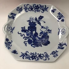 Spode Blue Bowpot All Blue  Square Platter Plate Copeland England New Stone