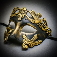 NEW Roman Greek Emperor Masquerade Venetian Halloween Party Mask For MEN Gold