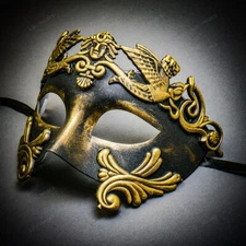 NEW Roman Greek Emperor Masquerade Venetian Halloween Party Mask For MEN Gold