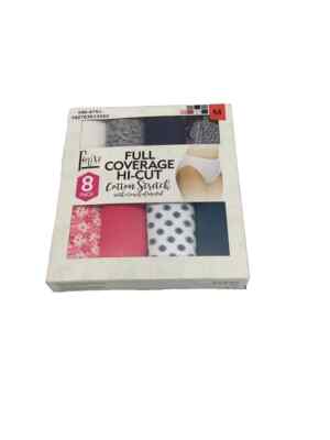 Felina Cotton Stretch Full Coverage Hi-Cut Modal 8-pack Colorful M