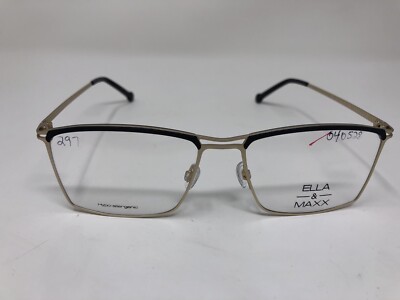 Ella & Maxx Eyeglasses Frame 701154 16 56-17-145 Black Gold Metal Full Rim NQ74