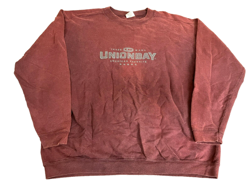 VTG Unionbay Sweatshirt Adult Large Maroon Baggy Hip Hop Sweater 80s 90s Mens
