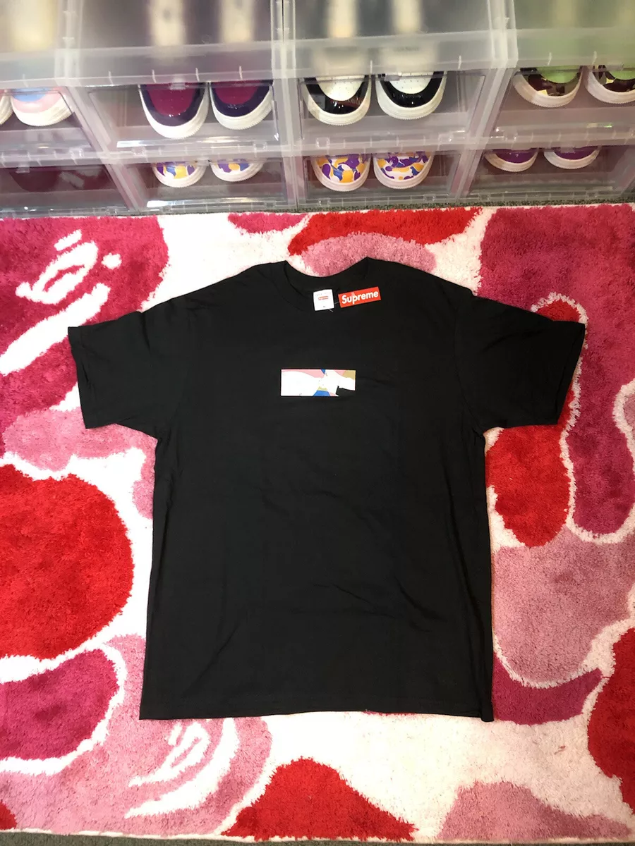 Supreme Emilio Pucci Box Logo Tee Black Pink Men Size Medium