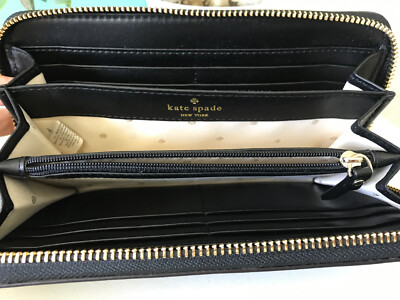 KATE SPADE 2 Park Avenue BEAU Lacey WALLET Black LEATHER KATE SPADE 2 Park Avenue BEAU Lacey WALLET Black LEATHER