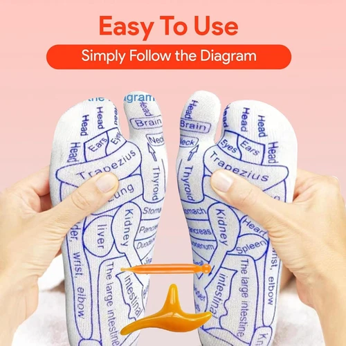 Acupressure Reflexology Socks With Trigger Point Massage Tool Foot Massage Sock - Picture 6 of 20