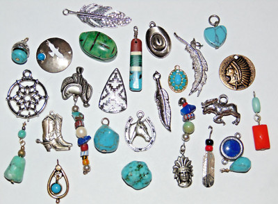 Southwestern & Native American Style Charm/Pendant Lot of 25 Vintage-Now