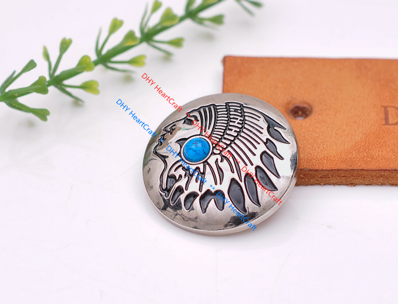 10X 30MM SILVER REAL TURQUOISE SUN FLORAL LEATHERCRAFT BELT HORSE SADDLE CONCHO