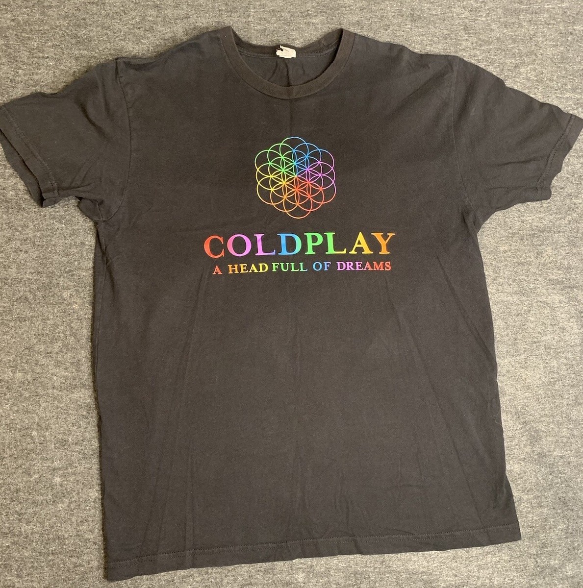 Coldplay 2016 Head full Of Dreams Tour Tshirt Size L Black Tree Of