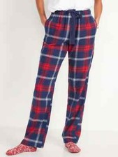 NWT Old Navy Printed Flannel Pajama Sleep Pants Blue Red Plaid Women XXL