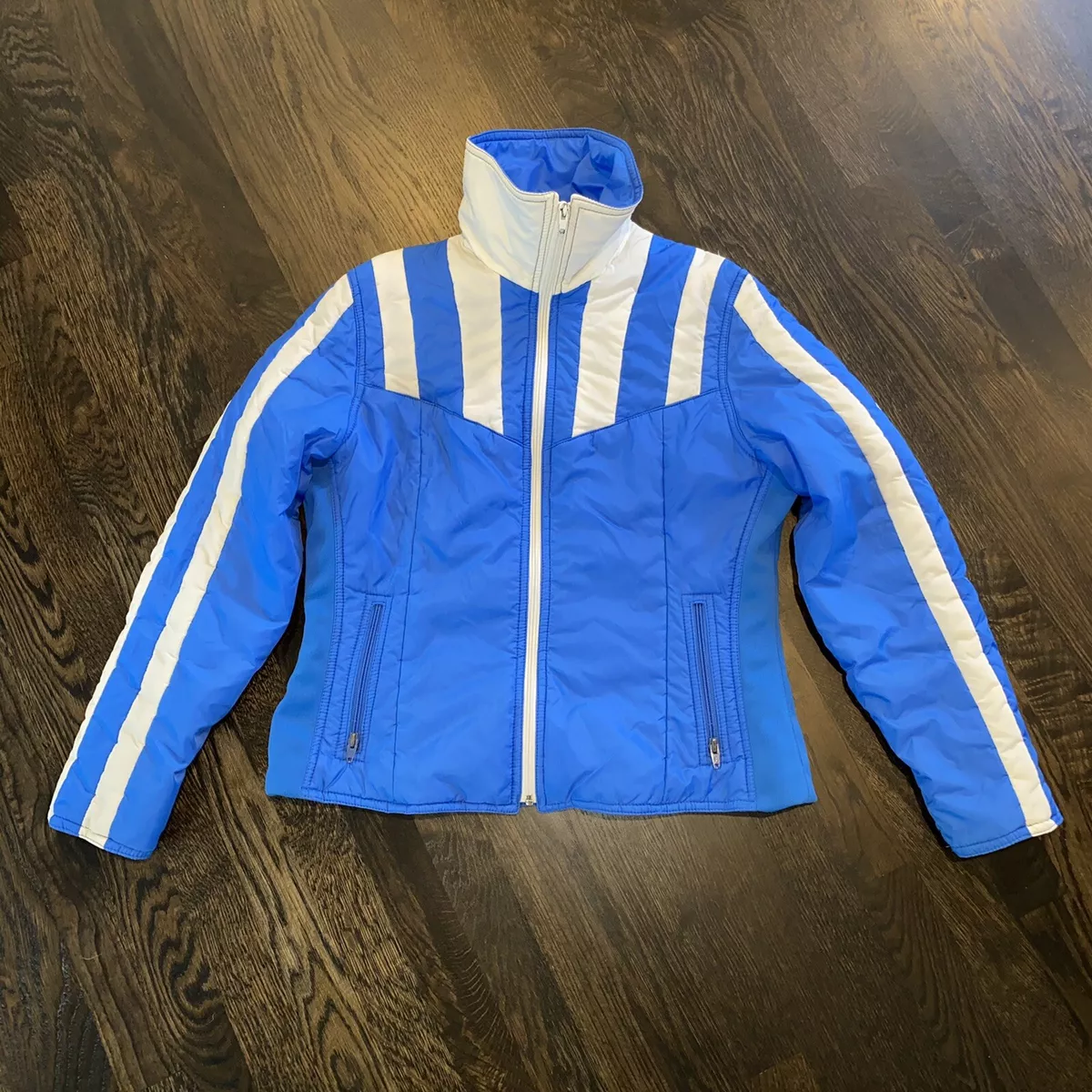 Vtg 60s 70s Ski Jacket KILLY Apres Snow Coat Blue White Striped