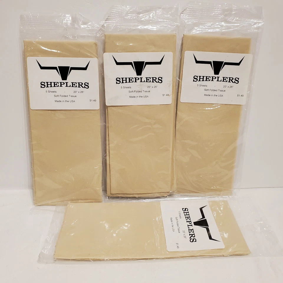 Set Of 4 Sheplers Tissue Paper 5 Sheets Each Bag 20" x 26" Soft Folded-Pkg Issue - Image 4 of 4