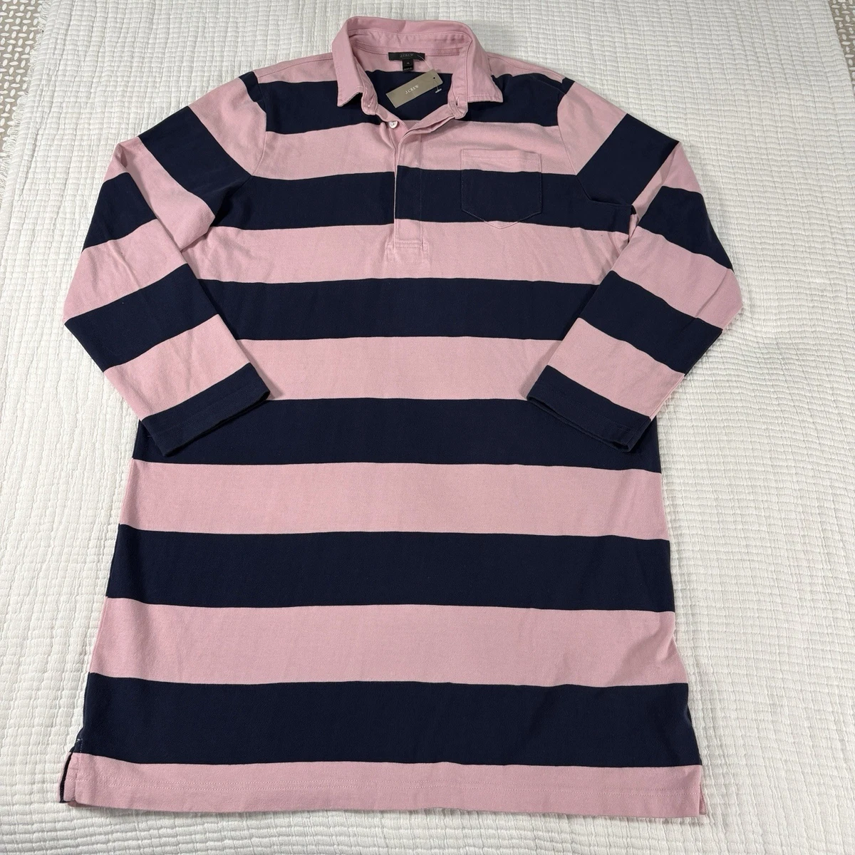 Vestido De Manga Corta Para Mujer Part Two - Estilo Rayado, Botones Delanteros, Cinturón Ajustable, Talla M