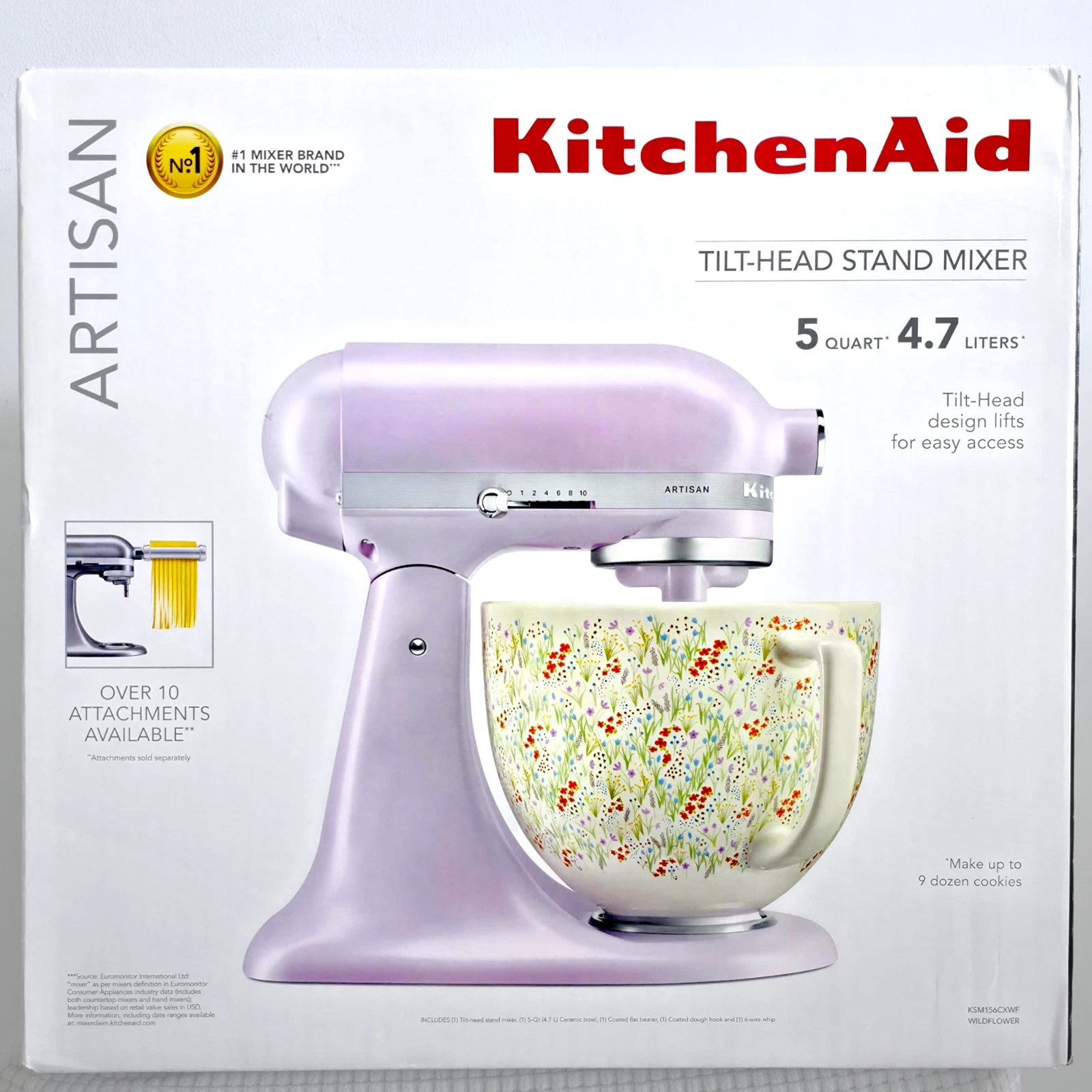 KitchenAid Artisan Series 5 Quart Tilt-Head Stand Mixer, Wildflower, KSM156CXWF
Opens in a new windo