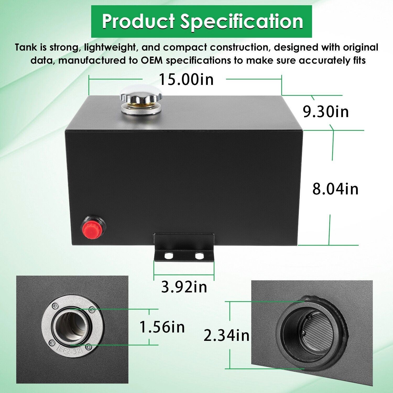 5 Gallon 14 Gauge Steel Hydraulic Fluid Reservoir Tank with Breather Cap