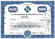 The Superior Electric Company, Connecticut, 1962 (3 Shares)  alte Aktienversion