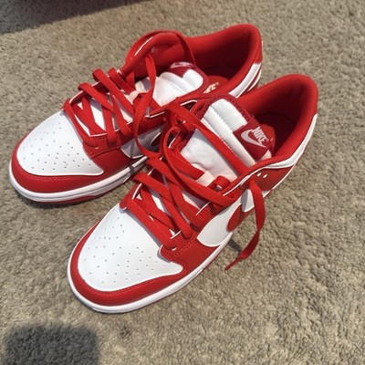 Nike Dunk Low St. John's Men's Red/White Sneakers Size 9M CU1727-100