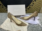Fab Jimmy Choo Heels Leopard Pony Fur Size 39.5 Shoes $535 Retail Gorgeous