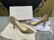 Fab Jimmy Choo Heels Leopard Pony Fur Size 39.5 Shoes 535 Retail Gorgeous