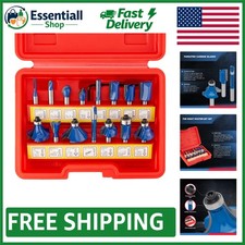 15-Piece Tungsten Carbide Router Bit Set with 1/4" Shank - Precise Woodworking
