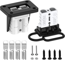 2 Pack 50A Battery Quick Connect Disconnect Kit 6-12 Gauge with Bracket Gray