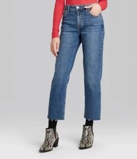 Women  s High Rise Straight Leg Ankle Jeans Wild Fable Size 00 NEW