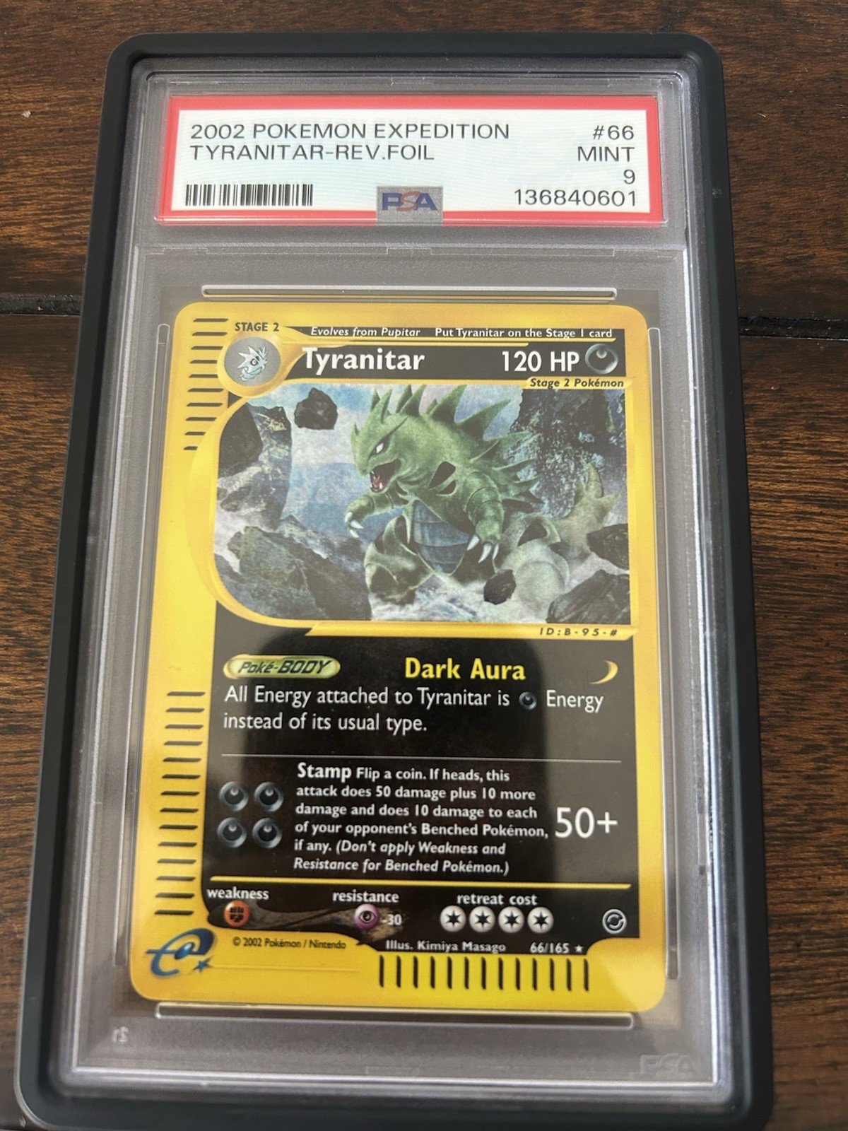 Pokémon Tyranitar 066/165 Expedition Base Set Reverse Holo Rare 2002 PSA 9