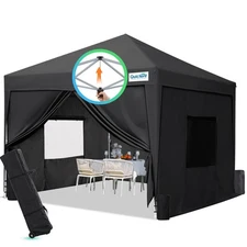  Privacy 8x8 Pop up Canopy Tent with Sidewalls and Roll-up Ventilated Windows