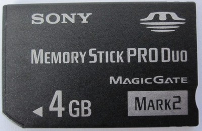 4 GB, Original Sony Memory Stick, Pro Duo, Magic Gate Mark 2, PSP Speicherkarte